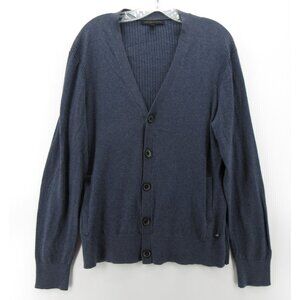 John Varvatos Sweater Medium Cardigan Button Up Ribbed Knit Classic